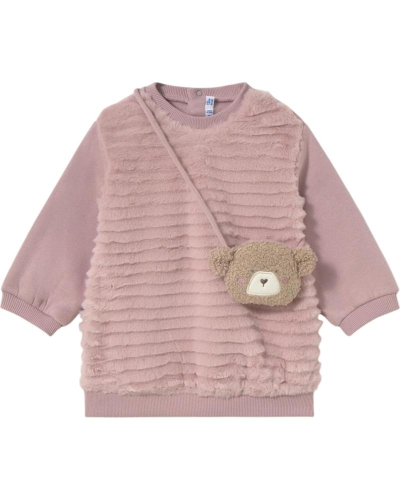 VESTIDO CASUAL MAYORAL 2919 ROSA CON BOLSITO OSO PARA NIÑA ROSA