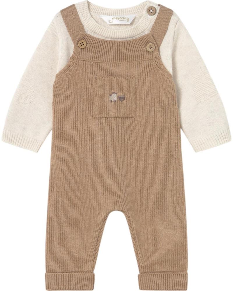 MAYORAL CONJUNTO BEBÉ NIÑO 2646 BEIGE CON PETO Y CAMISETA LARGA BEIGE