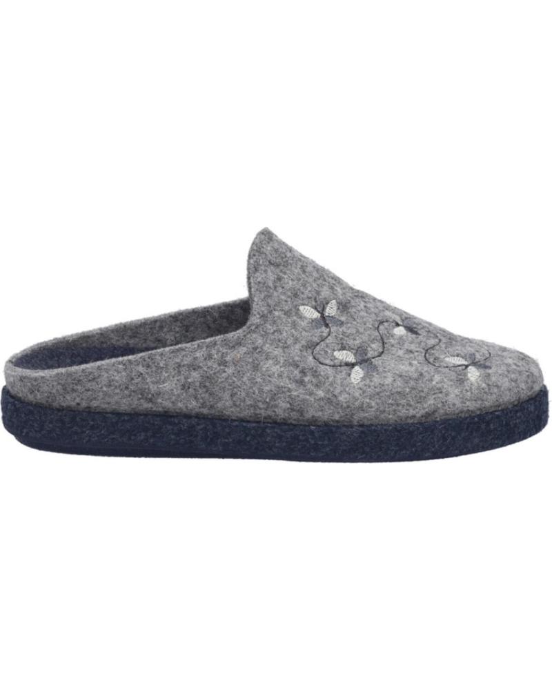 ZAPATILLAS DE CASA LARA-02 DE LANA GRIS CON DETALLES DECORATIVOS JOSEP SEIBEL GRIS