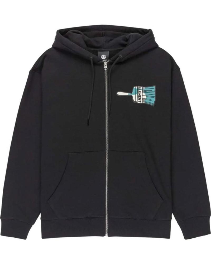 ELEMENT SUDADERA CON CAPUCHA Y CREMALLERA PAINT BRUSH BLACK NAN