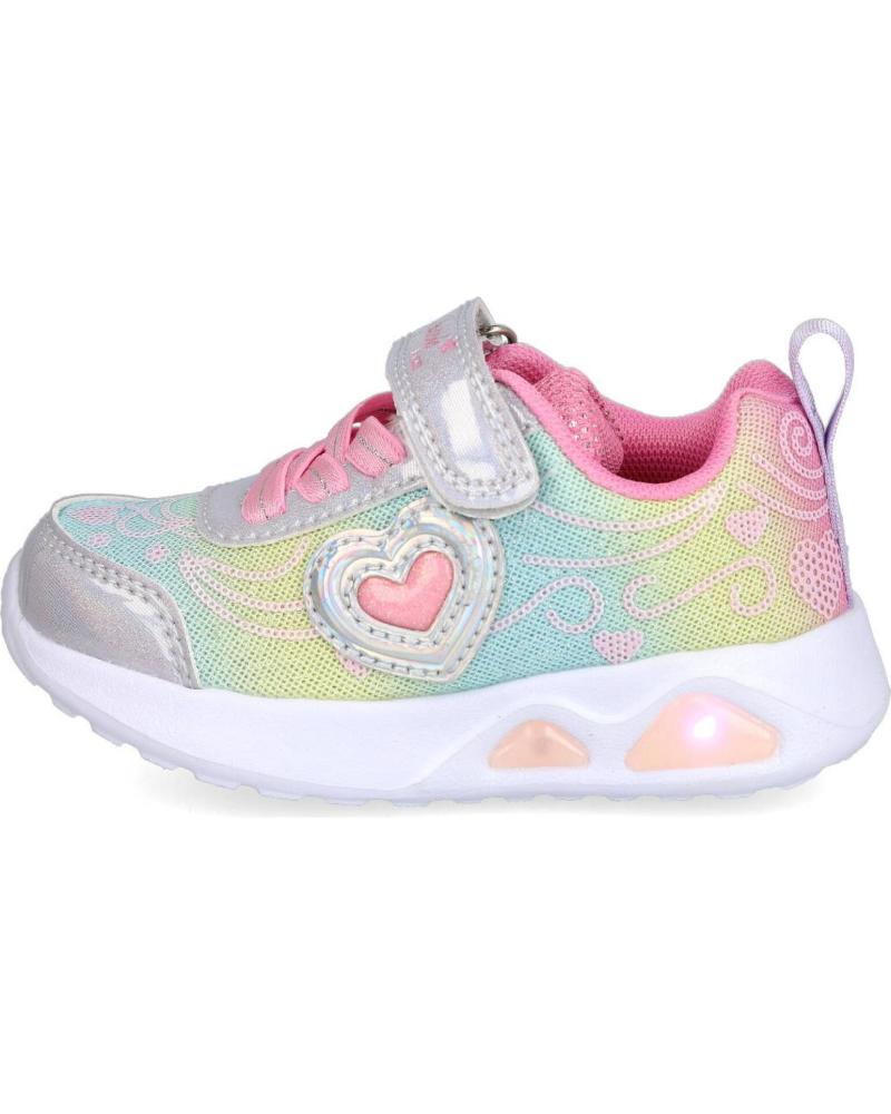 BUBBLE BOBBLE KIDS C1270-S ZAPATILLAS DEPORTIVAS CON LUCES PLATA/ARCOÍRIS PLATA