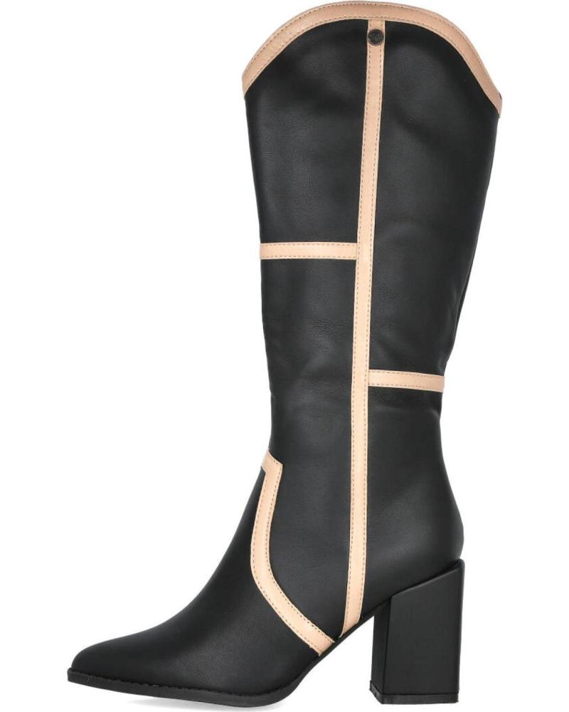 BOTAS BICOLOR DE TACÓN L&R SHOES BUONAROTTI A-5411 NEGRO NEGRO