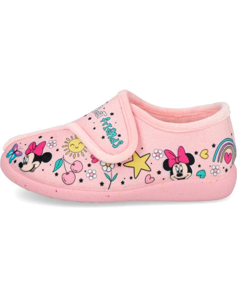 ZAPATILLAS DE CASA GARZON N4303-246 ROSA CON MINNIE MOUSE Y CIERRE ADHERENTE ROSA