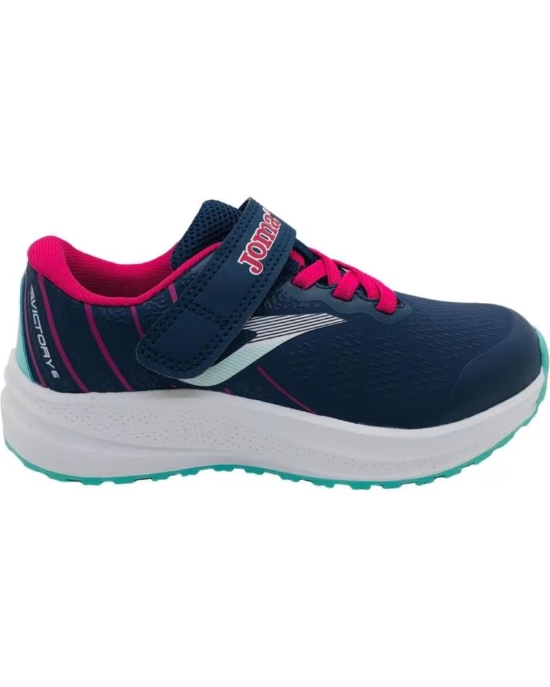 Joma Victory Jr 2503 Zapatilla Deportiva Infantil Velcro Marino y Fucsia Azul