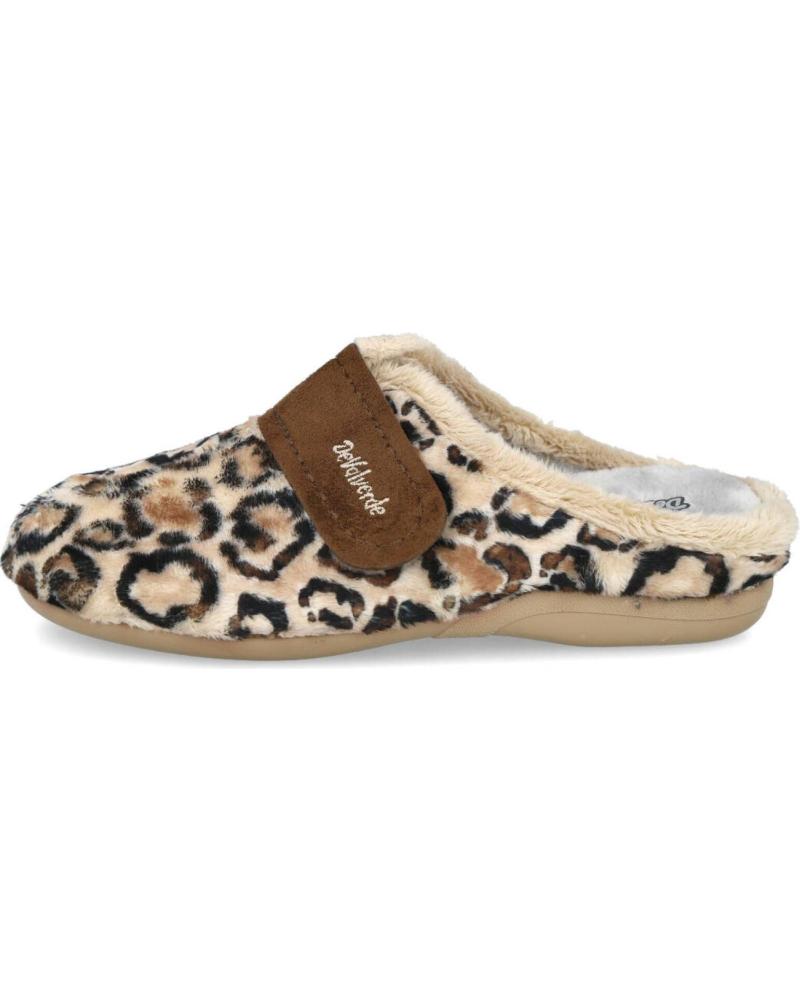 DEVALVERDE 6084 ZAPATILLAS DE CASA ANIMAL PRINT BEIGE BEIG