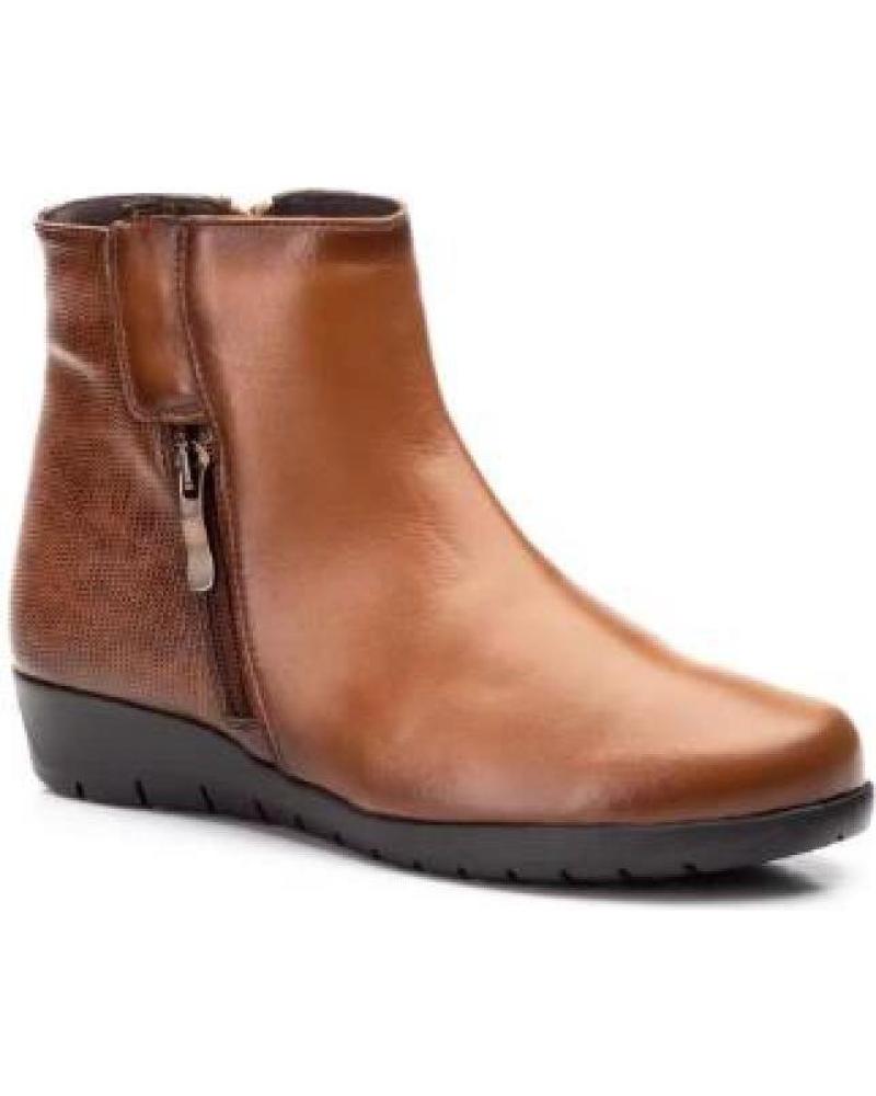 BOTINES DE PIEL JAM CON CUÑA BAJA Y CREMALLERA LATERAL - MARRÓN MARRóN