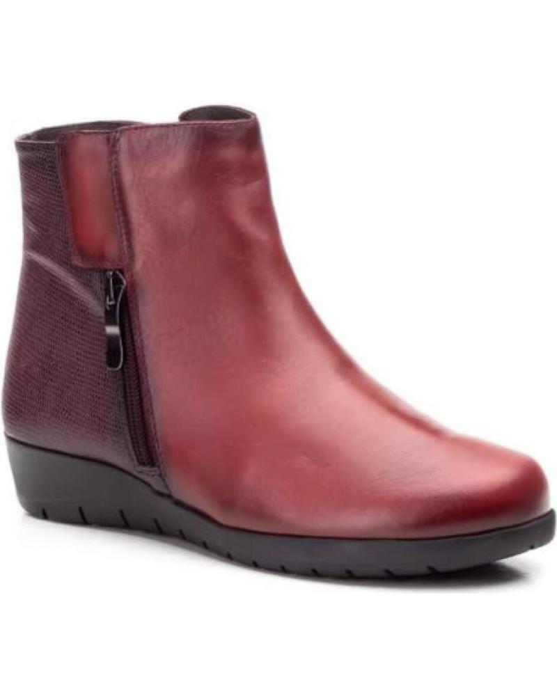 BOTINES DE PIEL JAM CON CUÑA BAJA Y CREMALLERA LATERAL - AZUL AZUL