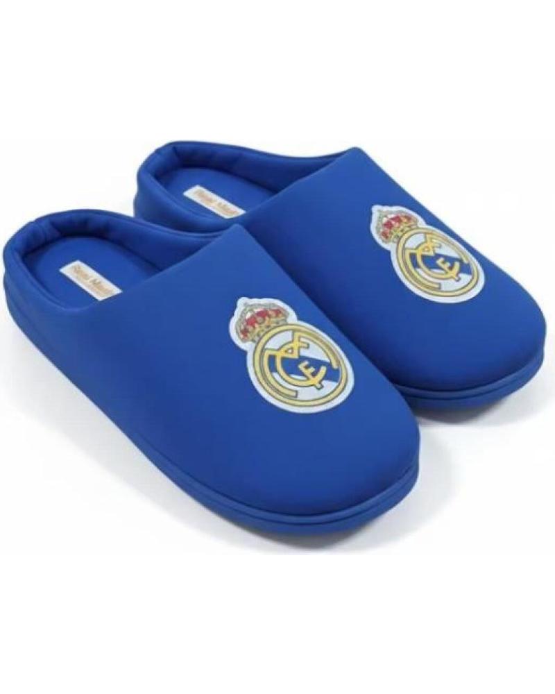 REAL MADRID ZAPATILLAS DE CASA AZULES CON ESCUDO AZUL