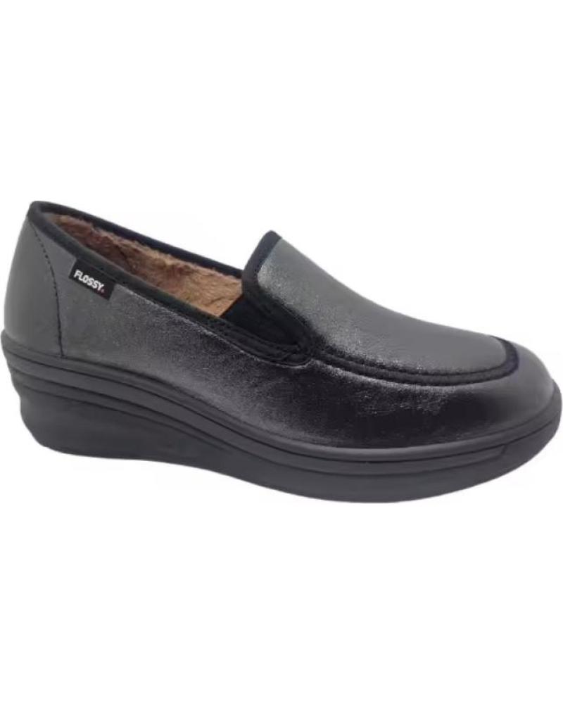 FLOSSY MOCASÍN DE CUÑA MODELO 8501 NEGRO NEGRO