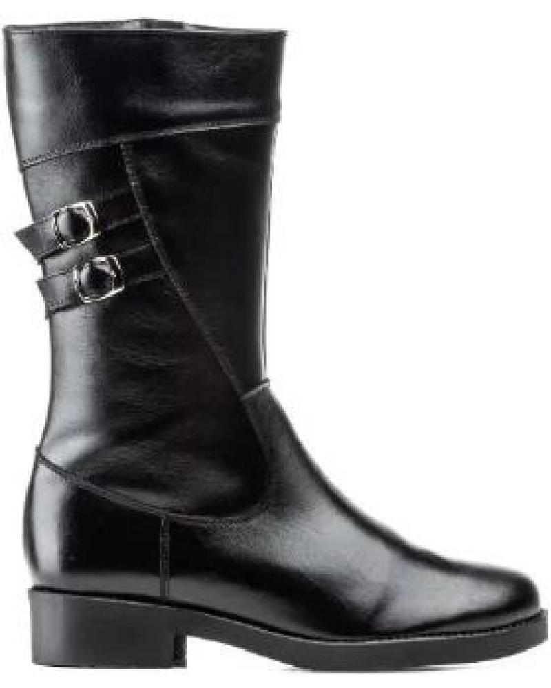 BOTAS DE PIEL JAM MODELO 1010 CON HEBILLAS NEGRAS NEGRO