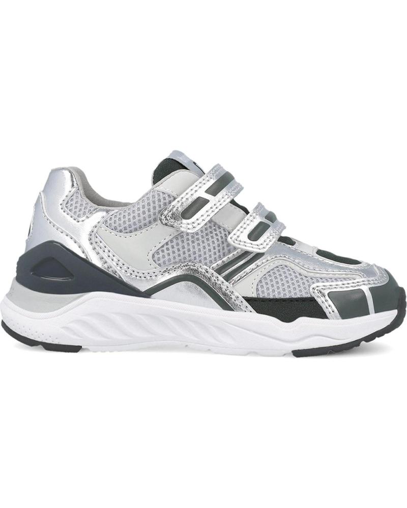 BIOCANICS ZAPATILLAS 251272 BIORUNNER GRIS/BLANCO/PLATA DOBLE VELCRO NIÑO PLATAC198