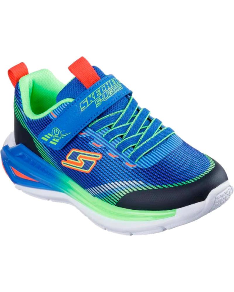 SKECHERS S LIGHTS TRI-NAMICS 2.0 401661L ZAPATILLAS NIÑO AZUL MULTICOLOR CON LUCES LED Y VELCRO AZUL