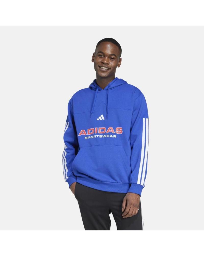 SUDADERA CON CAPUCHA ADIDAS FUTURE ICONS 3 RAYAS HOMBRE AZUL AZUL