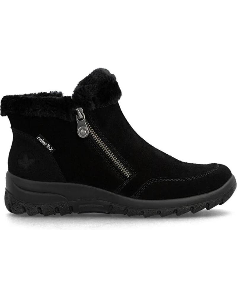 BOTÍN RIEKER RIKER TEX NEGRO CON CREMALLERA Y FORRO CÁLIDO NEGRO