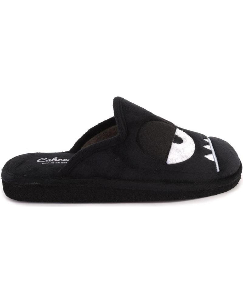 CABRERA ZAPATILLAS DE CASA NEGRAS MODELO 2934 CON DISEÑO DIVERTIDO NEGRO
