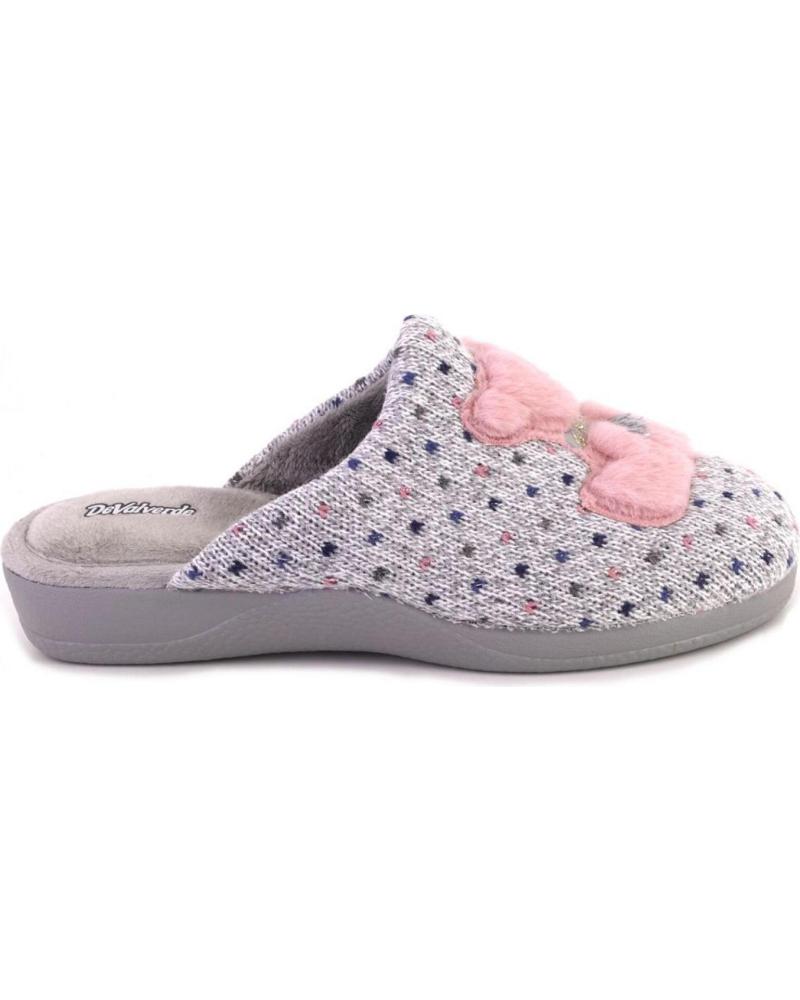 DEVALVERDE 1176 ZAPATILLAS DE INTERIOR GRISES CON DISEÑO DE OSITO GRIS