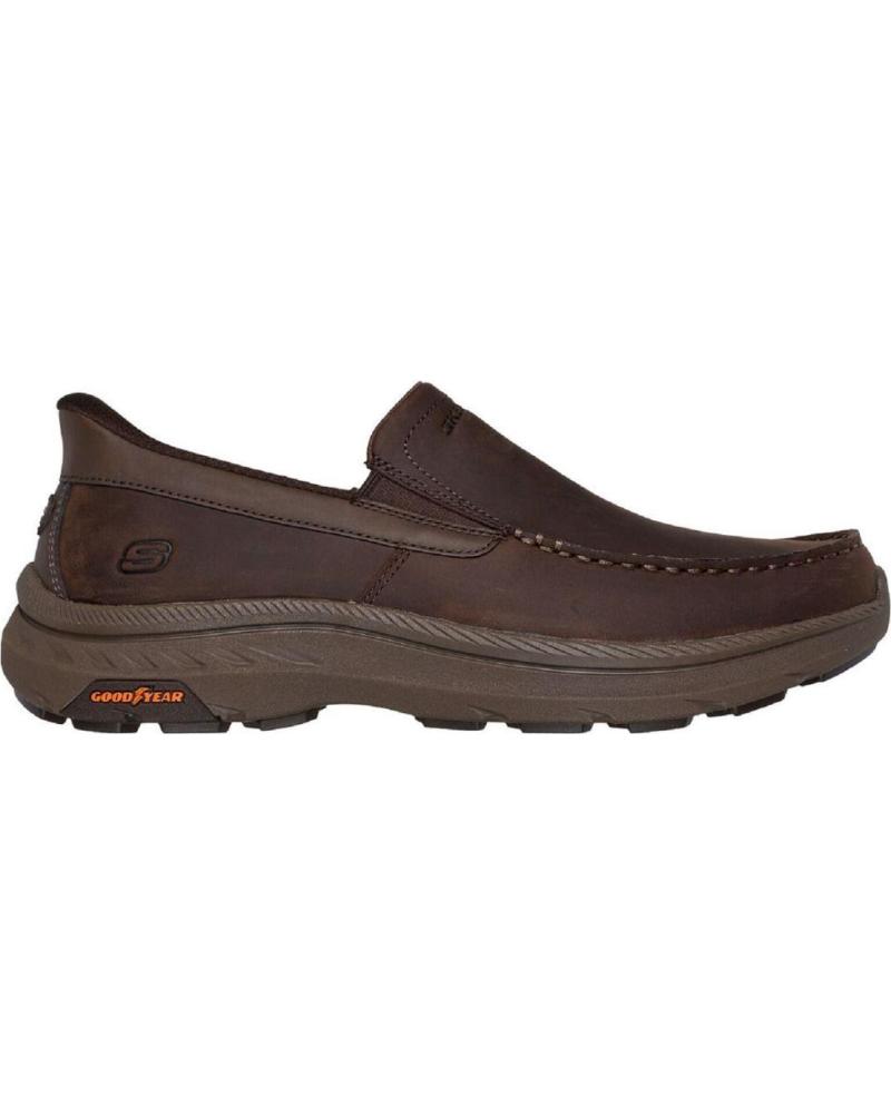 SKECHERS MOCASINES SLIP-INS 205334 DE PIEL MARRÓN MARRON