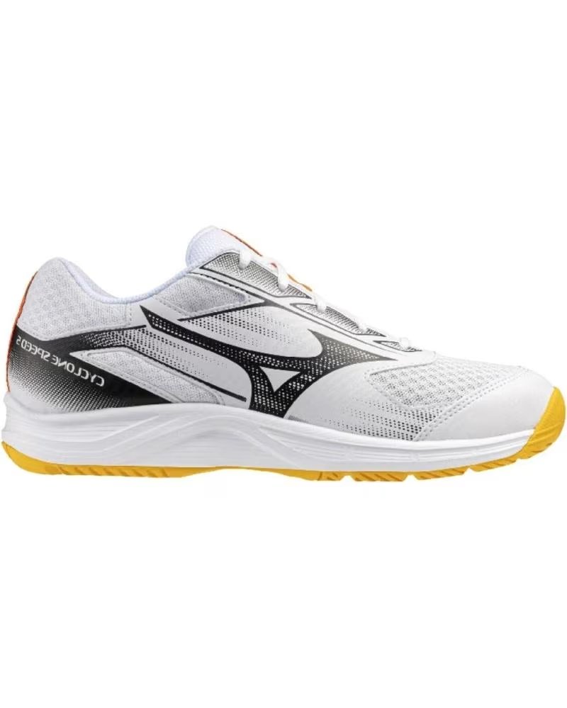 MIZUNO ZAPATILLAS CYCLONE SPEED 5 V1GA258098 JR BALONMANO VÓLEY UNISEX BLANCO WHITE-FIERY CORAL 2-CITRUS