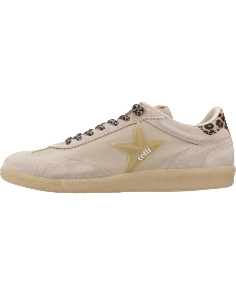 CETTI C1385SRA V25 ZAPATILLAS CASUAL DE PIEL BEIGE ANTÍLOPE ANTSABLE