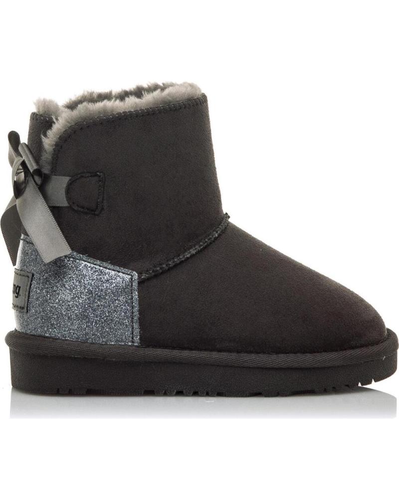 MTNG BOTAS AUSTRALIANAS PARA NIÑA PLOMO GRIS CON LAZO DECORATIVO GRIS