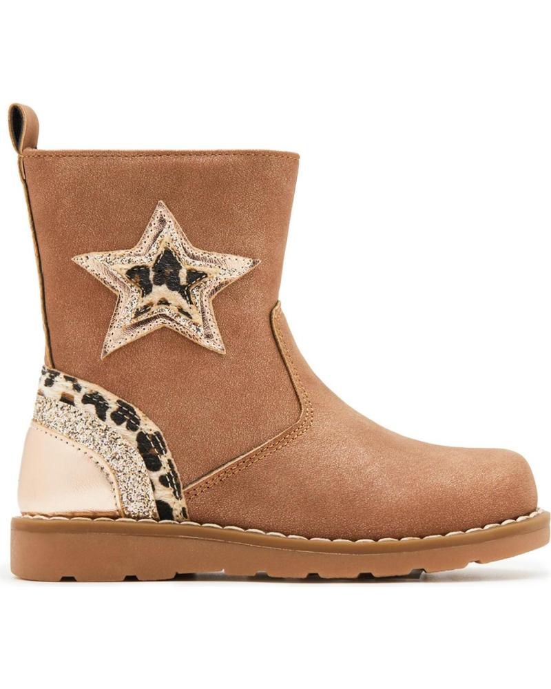 BOTAS CONGUITOS MOTORISTA CON ESTRELLA Y ESTAMPADO LEOPARDO COLOR TAN TAN