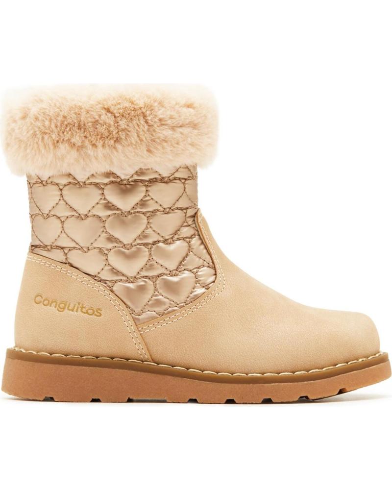 BOTÍN BW WALK ACOLCHADO CORAZONES 113041 BEIGE BEIG