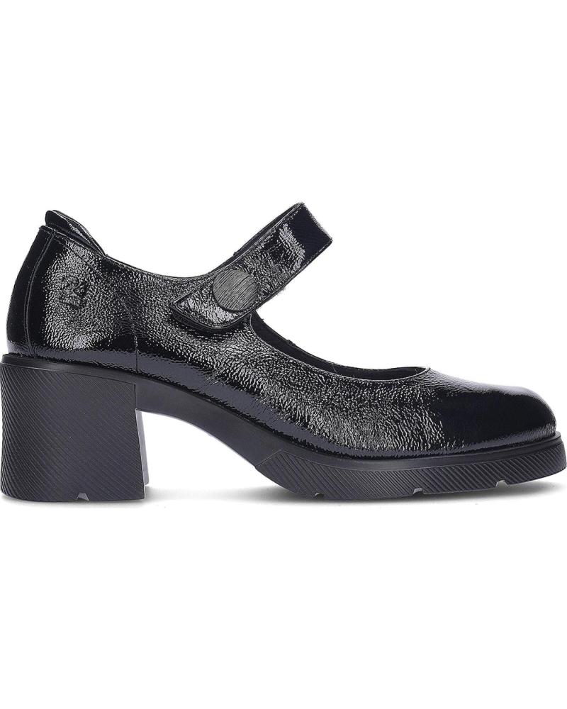 24 HORAS MERCEDITAS 26605 DE PIEL CHAROL NEGRO CON TACÓN GRUESO NEGRO