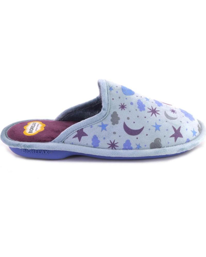ZAPATILLAS DE CASA ABIERTAS COSDAM 4665 AZUL CON ESTAMPADO ESTRELLAS/LUNAS AZUL