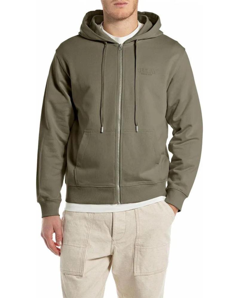 SUDADERA CON CAPUCHA Y CREMALLERA REPLAY M3188 VERDE VERDE