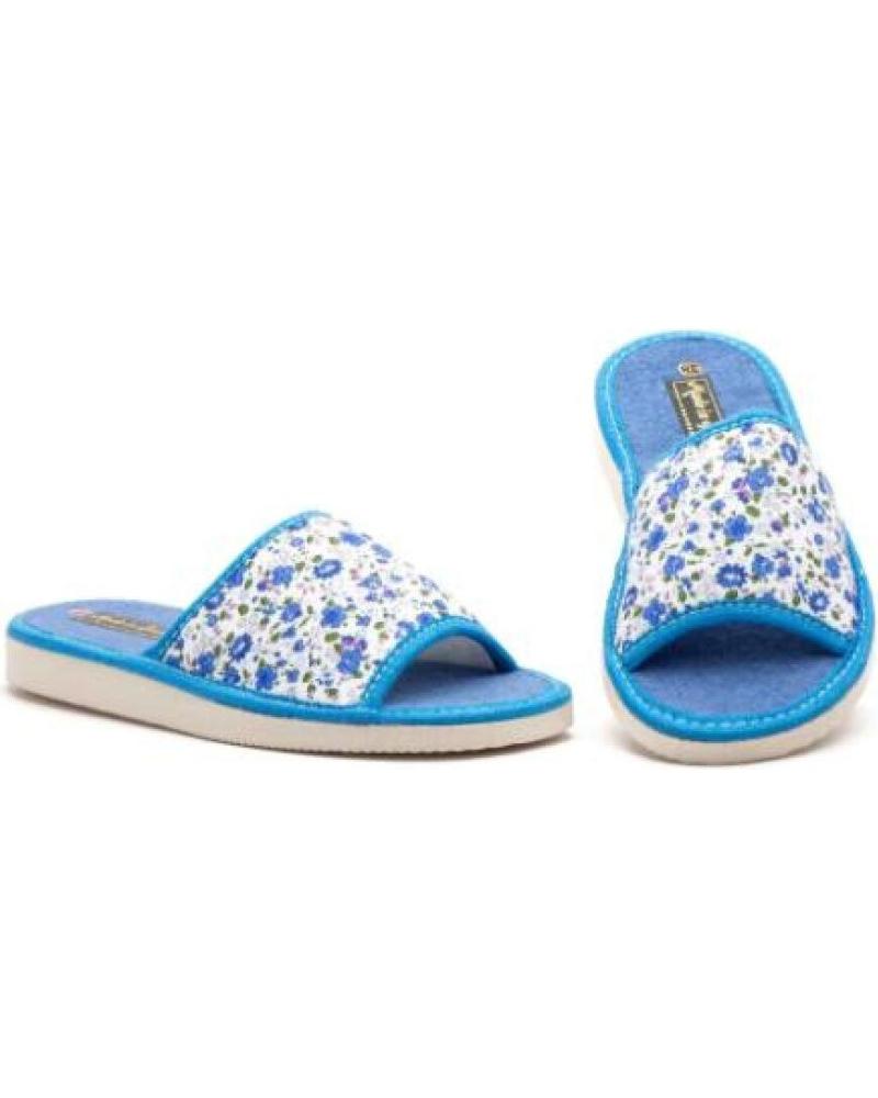 JAM ZAPATILLAS DE CASA ABIERTAS ESTAMPADO FLORAL AZUL AZUL
