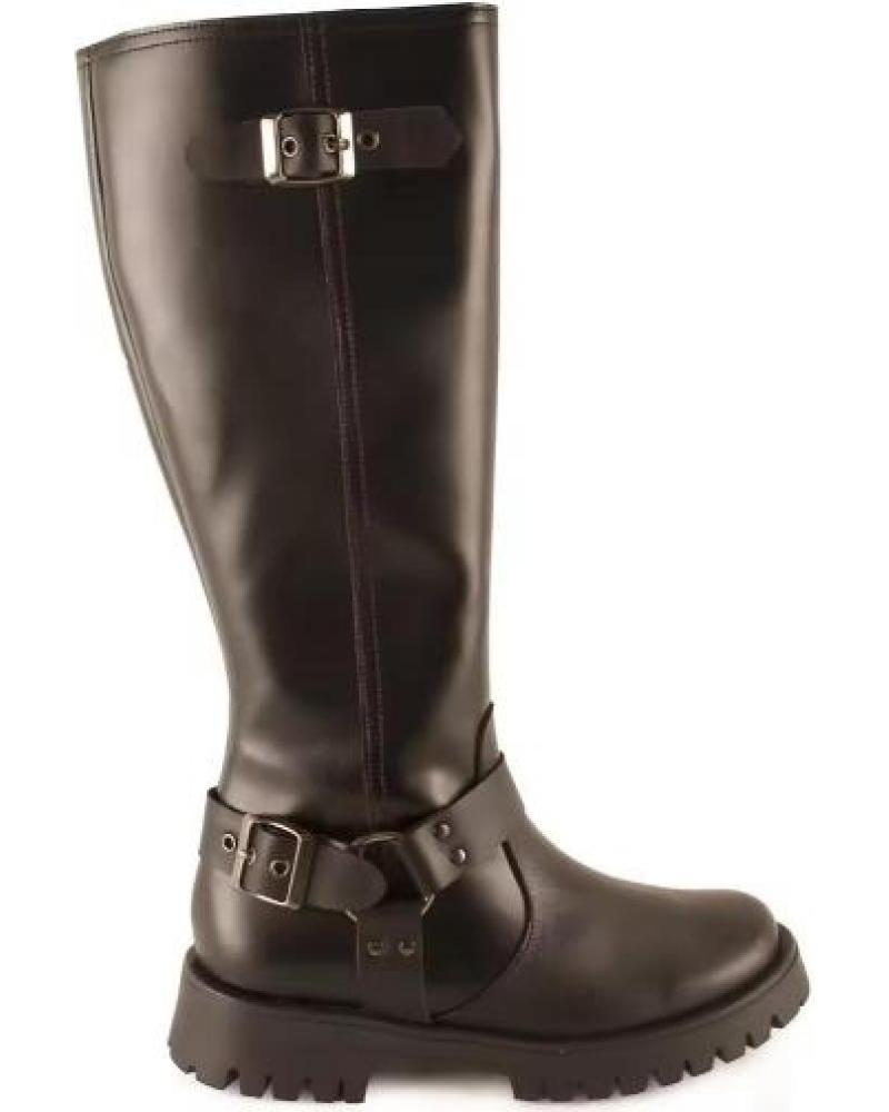 TEKILA BOTAS ALTAS DE PIEL NEGRAS CON HEBILLAS NEGRO