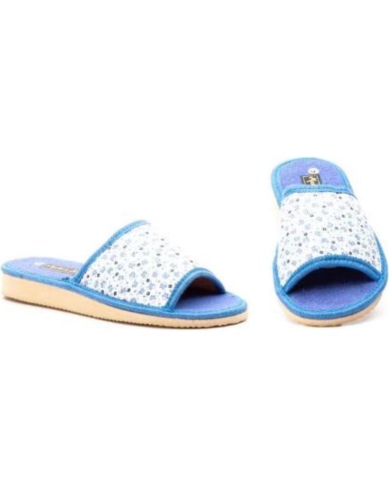 JAM ZAPATILLAS DE CASA ABIERTAS CON ESTAMPADO FLORAL AZUL AZUL