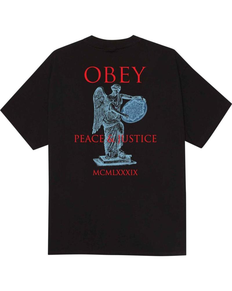 CAMISETA OBEY PEACE JUSTICE STATUE NEGRA NAN