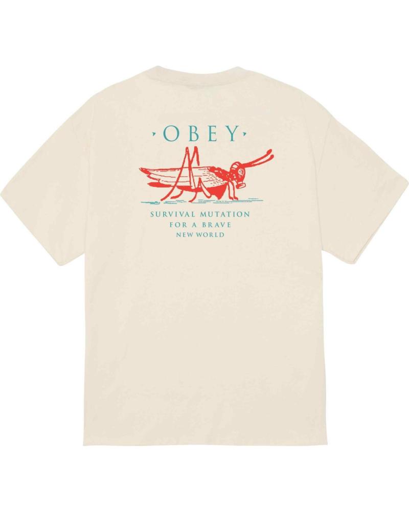 CAMISETA OBEY MUTANT GRASSHOPPER BEIGE CREMA NAN