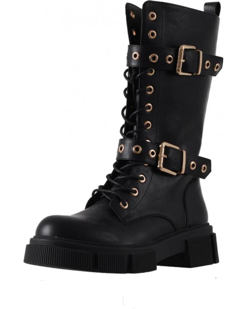 RELISH SINGHI - BOTAS MILITARES MUJER NEGRAS NEGRO
