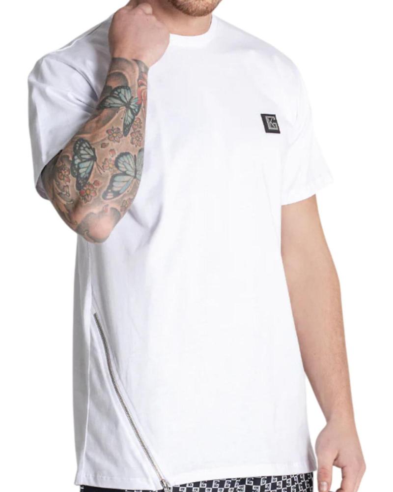 CAMISETA BLANCA CON CREMALLERA GIANNI KAVANAGH ZIPPER TEE BLANCO