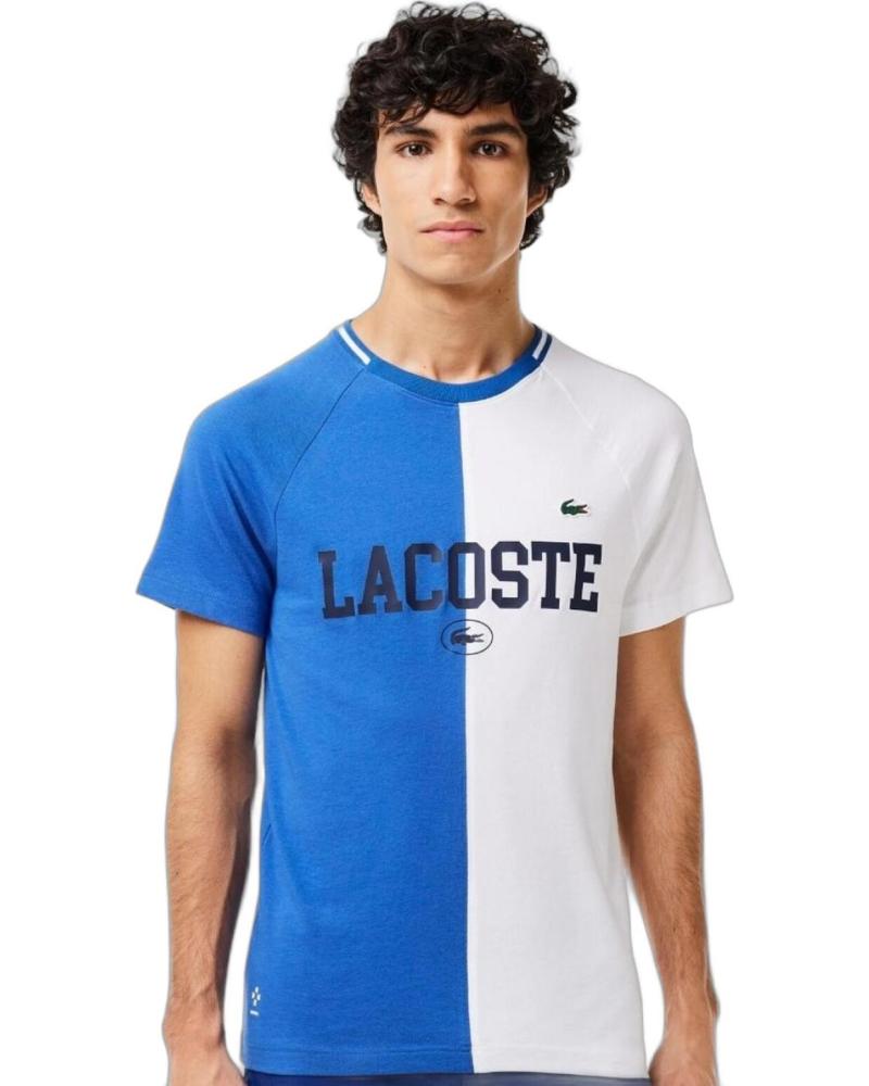 LACOSTE CAMISETA SPORT MEDVEDEV ULTRA-DRY AZUL MANGA CORTA AZUL