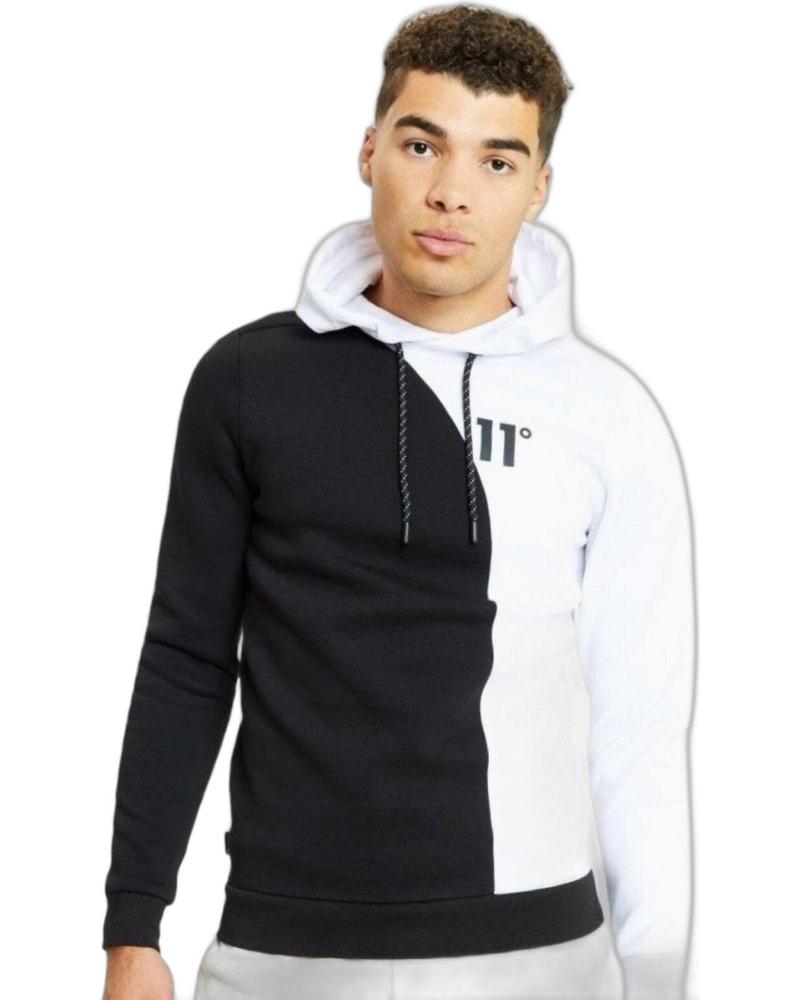 11 DEGREES SUDADERA BICOLOR DE PANELES NEGRO/BLANCO NEGRO
