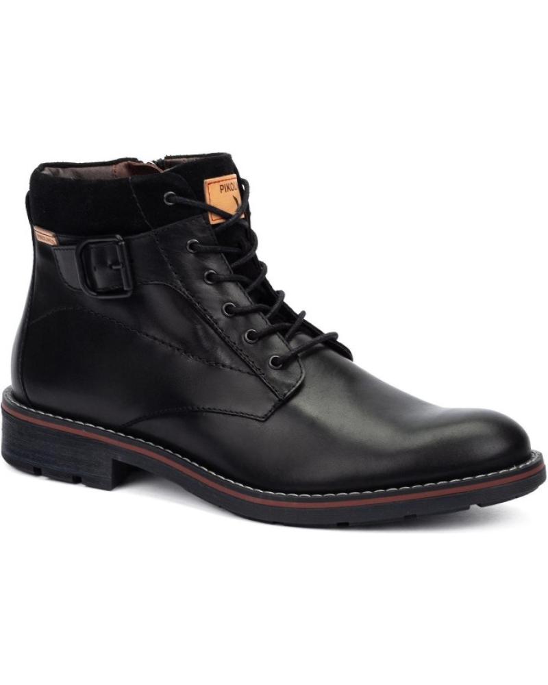 BOTINES DE CUERO PIKOLINOS YORK M2M CON CORDONES NEGROS NEGRO