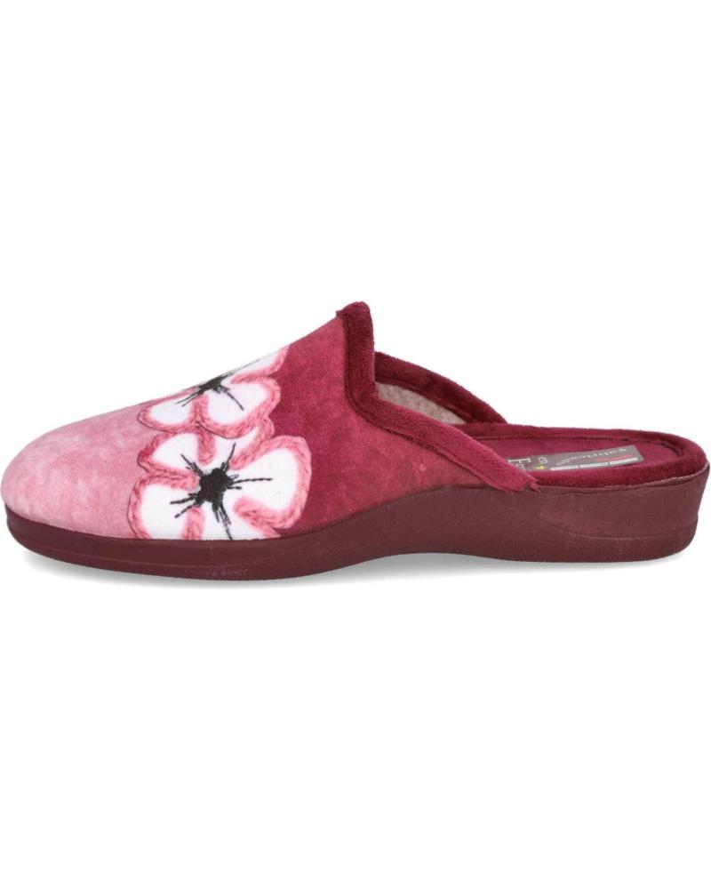 BUBBLE BOBBLE ZAPATILLAS DE CASA 460 BURDEOS CON FLORES BURDEOS