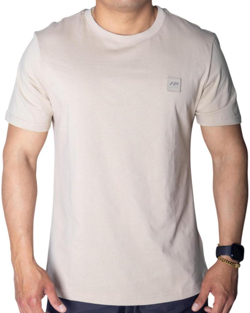 ANTONY MORATO CAMISETA BEIGE DE ALGODÓN CON LOGO METÁLICO