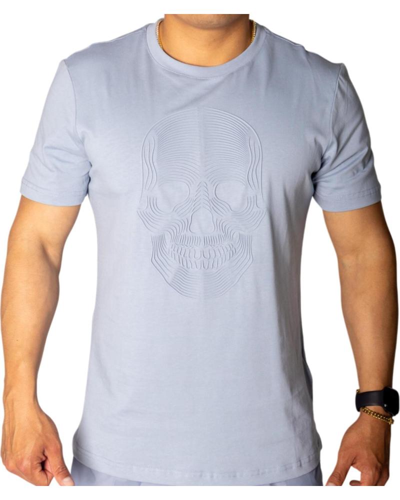 CAMISETA ANTONY MORATO DE ALGODÓN AZUL CIELO CON ESTAMPADO CALAVERA