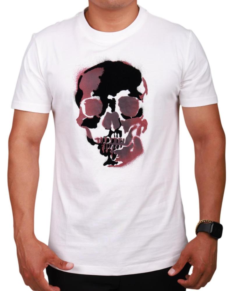 ANTONY MORATO CAMISETA REGULAR FIT CALAVERA MULTICOLOR BLANCA MMKS02554