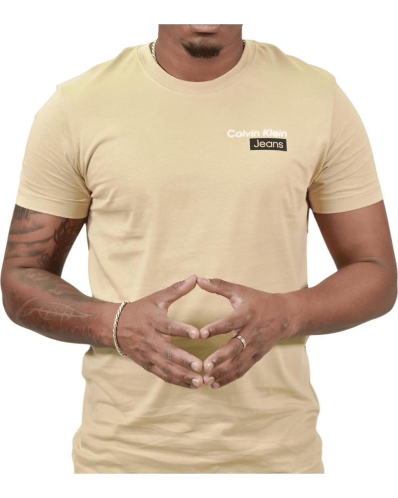 CAMISETA CALVIN KLEIN CON LOGO FRONTAL BEIGE