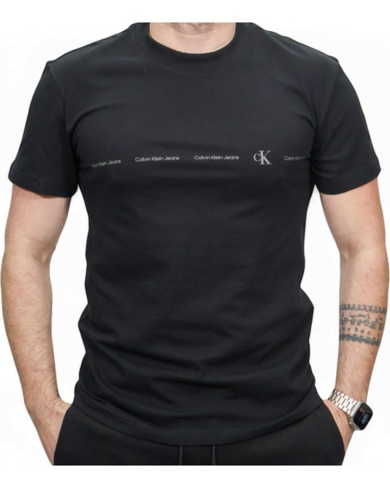 CALVIN KLEIN CAMISETA NEGRA DE ALGODÓN CON LOGO FRONTAL ESTILIZADO