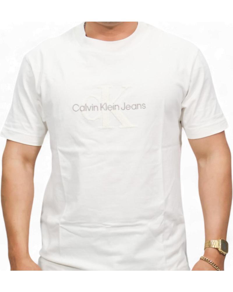 CAMISETA CALVIN KLEIN DE CHENILLA CON MONOGRAMA - COLOR MARFIL