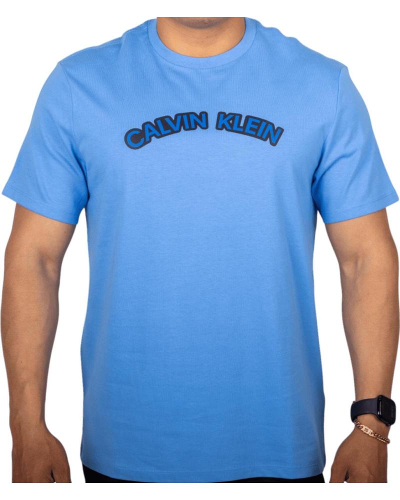 CALVIN KLEIN CAMISETA CON LOGO CURVO AZUL