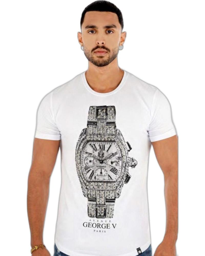 GEORGE V PARIS CAMISETA RELOJ ESTAMPADO BLANCO