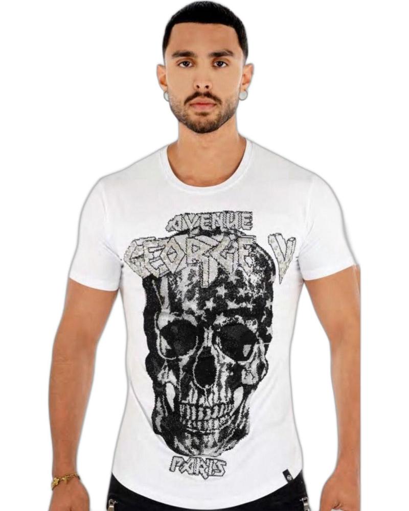GEORGE V PARIS CAMISETA CRÁNEO USA BLANCO