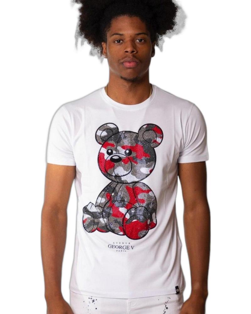 GEORGE V PARIS CAMISETA DISEÑO OSO TEDDY MILITAR - BLANCO Y ROJO
